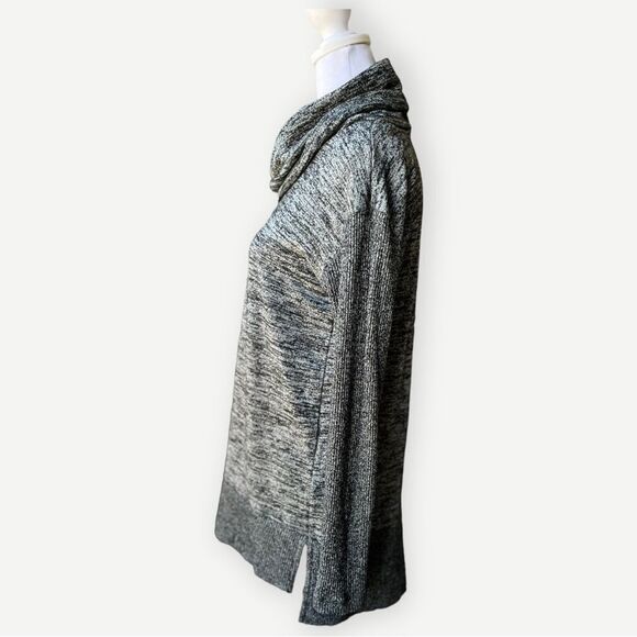 Gap Long Softspun Cowlneck Relaxed Gray Black Long Sleeve Tunic Sweater. Small. - Picture 3 of 7